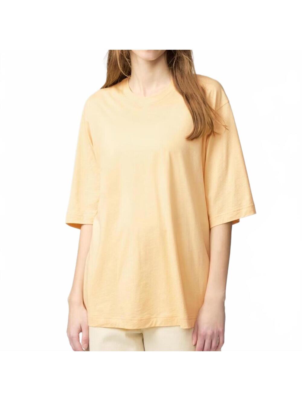 Uniqlo SUPIMA Cotton Sheer Oversized T-Shirt Yellow NWT Women's XL